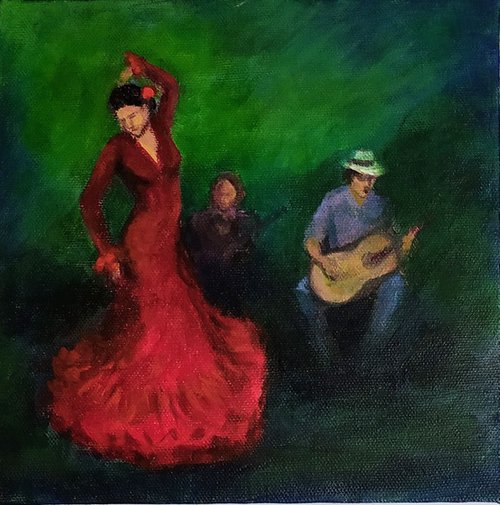 The Flamenco dancer in red by Asha Shenoy