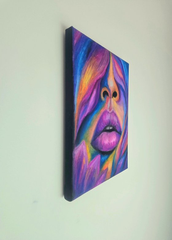 Purple Fever — Oil Pastel Female Lips