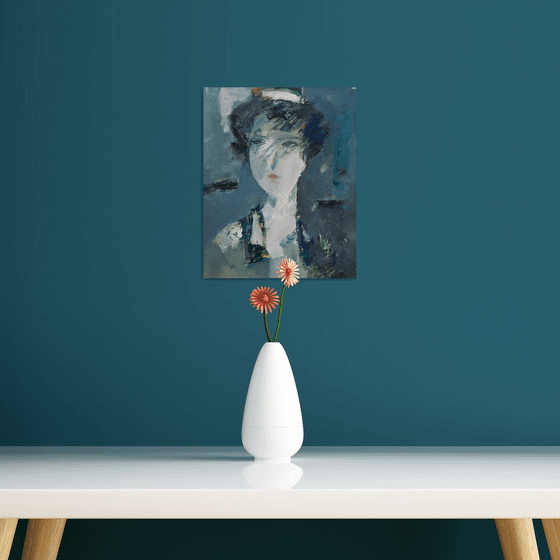 Portrait 24x30cm ,oil/canvas, abstract portrait