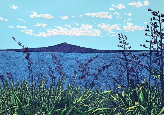 Coastal view of Rangitoto