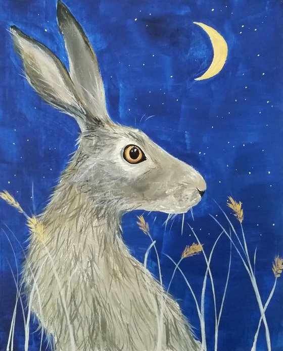 Moon gazing hare