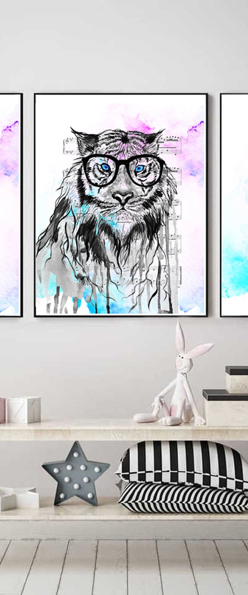 Animals, mixed-media art by Luba Ostroushko