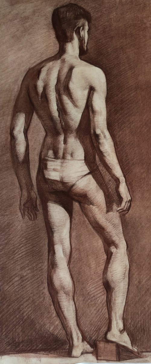 Male nude in sepia. by Maria Egorova