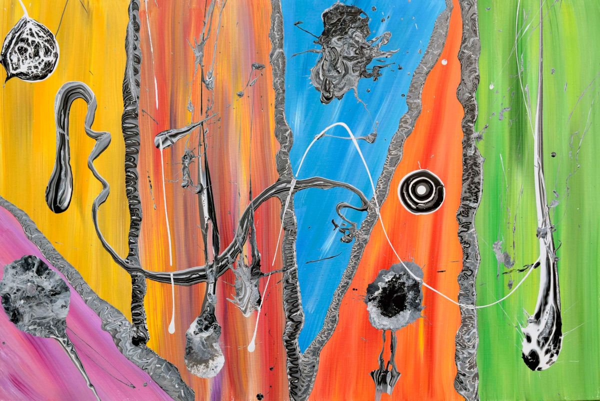 Abstract Acrylic Painting By Sumit Mehndiratta, 39 X 27", Untitled No. 22, Original Artwork