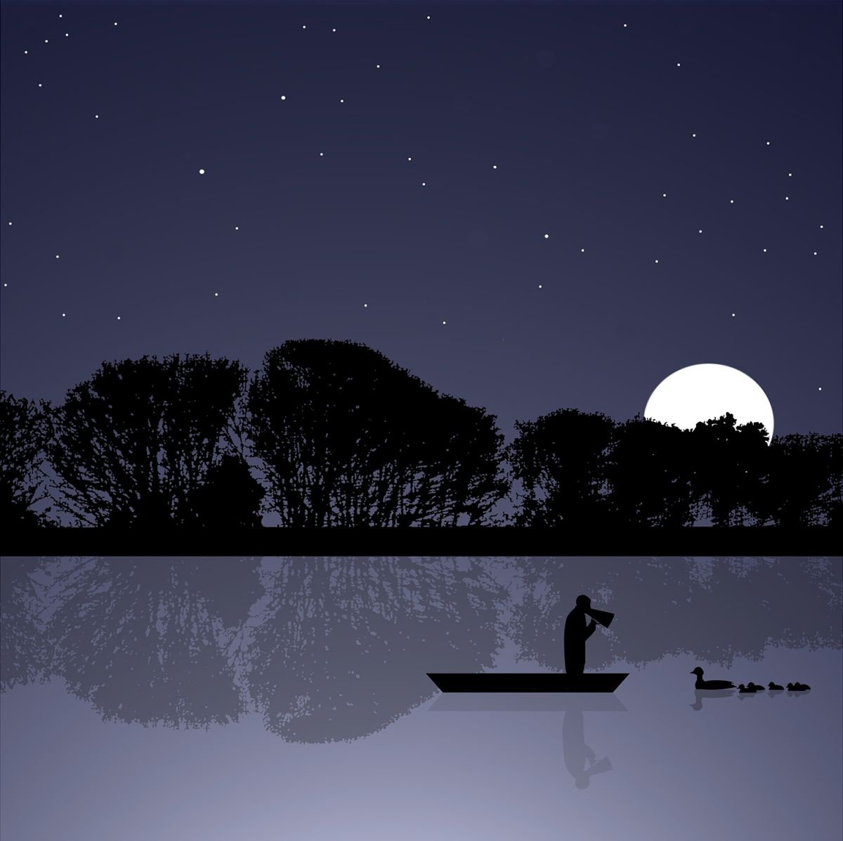 Rowing Coach On Holiday At Night by Rennie Pilgrem