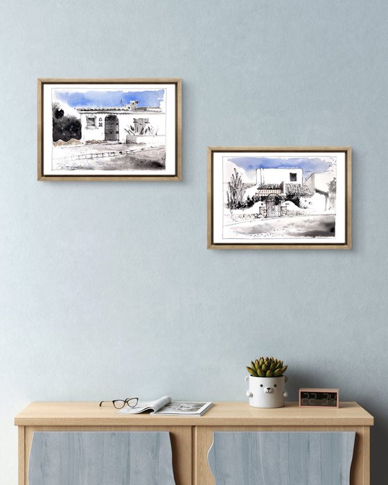 White Walls of Spain (Diptych)
