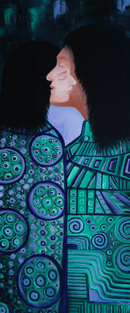 The way you kiss me - "Kiss"   Klimt inspired painting by Danijela Dan