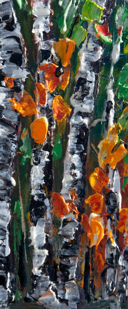 Downfall Season Original Oil Painting with Palette Knife by OLena Art by Lena Owens at OLena Art