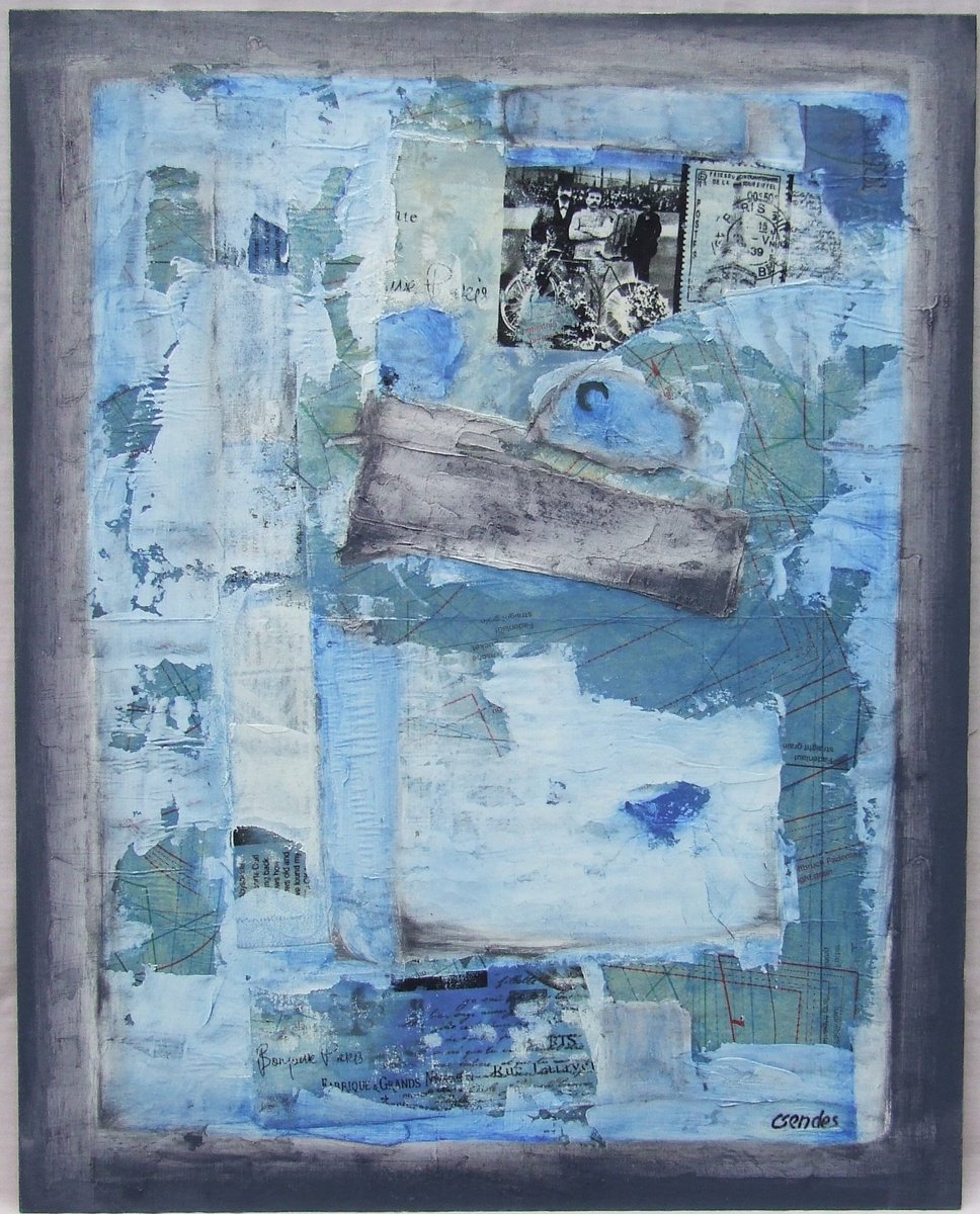 Abstract Oil Painting By Csaba Csendes, 16 X 20, Spring, Rain, Paris, Original Artwork