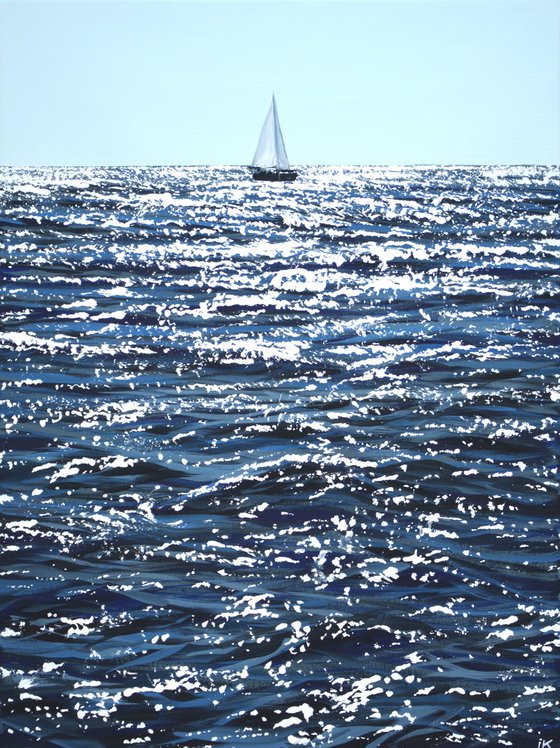Ocean. sailboat.