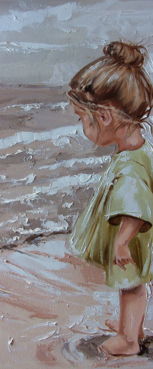" LOOKING FOR ... " original painting palette knife GIFT MODERN URBAN ART OFFICE ART DECOR HOME DECOR GIFT IDEA by Monika Luniak