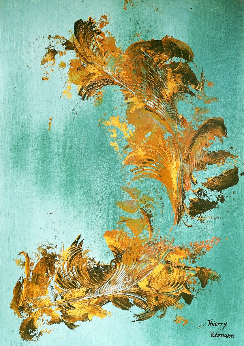 Abstract Acrylic Painting By Thierry Vobmann. Abstract ., 12 X 17", Ideal Gift 126, Original Artwork