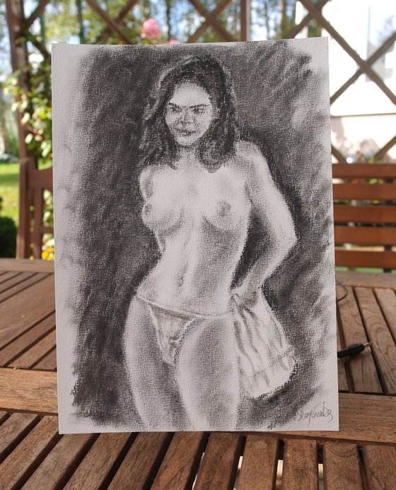 Female Figure 29 Charcoal Sketch