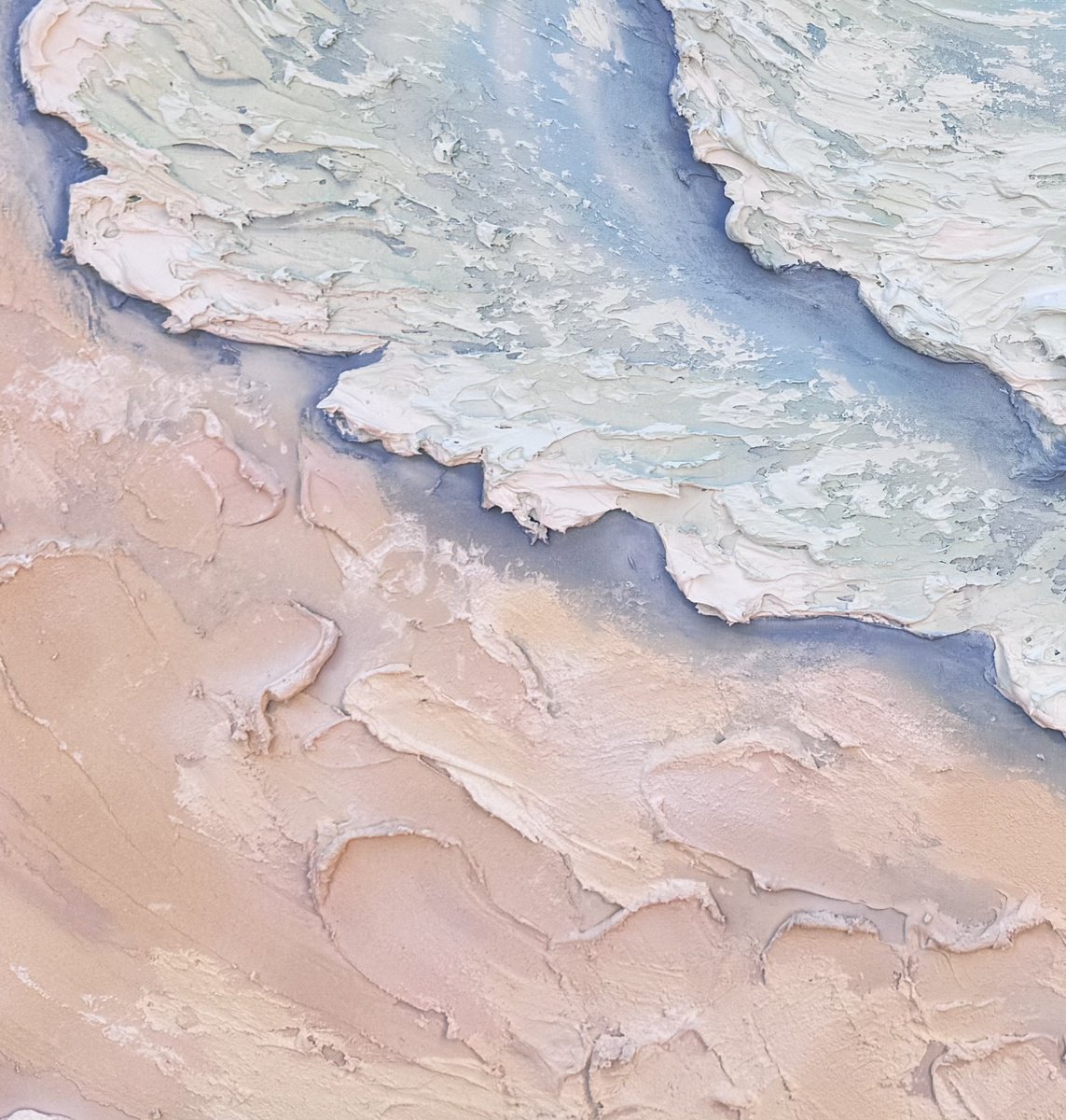 Whitsundays Whitewash Blue Beige 90X120 By Marie Antuanelle, 47 X 35, Artwork For Sale On Artfinder