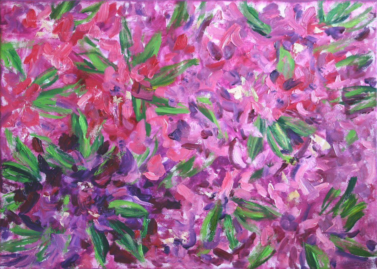 Bloom Rhododendrons... / ORIGINAL PAINTING by Salana Art Gallery