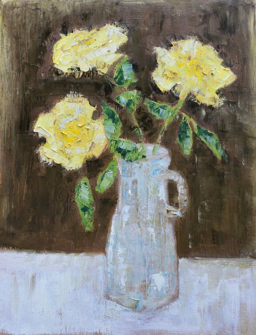 Yellow roses by Elena Zapassky
