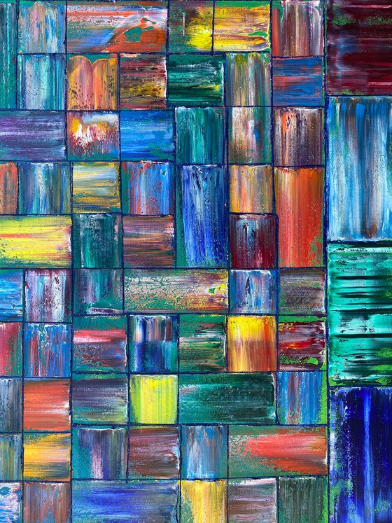 "Structural Integrity" - FREE International Shipping and Save As A Series - Original Xt Large PMS Abstract Diptych Oil Paintings On Canvas - 120" x 60"