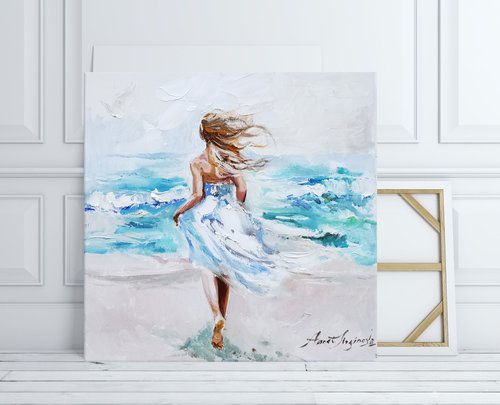 Sea oil painting, Seascape canvas art by Annet Loginova