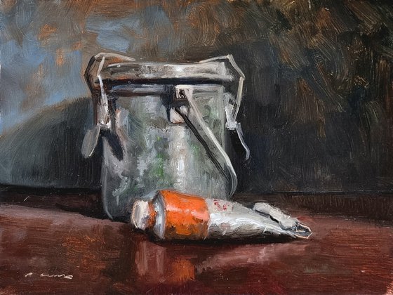 Paint Tube and Metal Pot