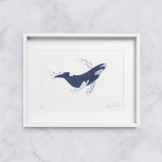 Mini Original Orca Watercolour 4.1 x 5.8 inch
