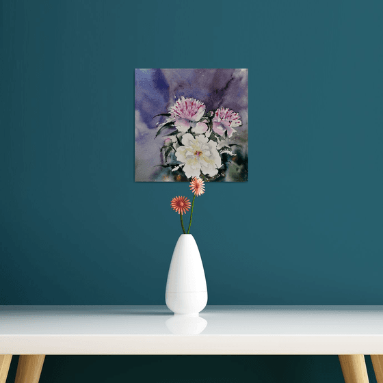 Peonies painting