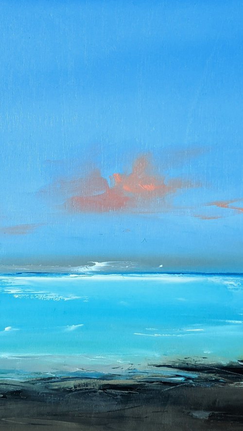 Pink Clouds Seascape by Jo Earl