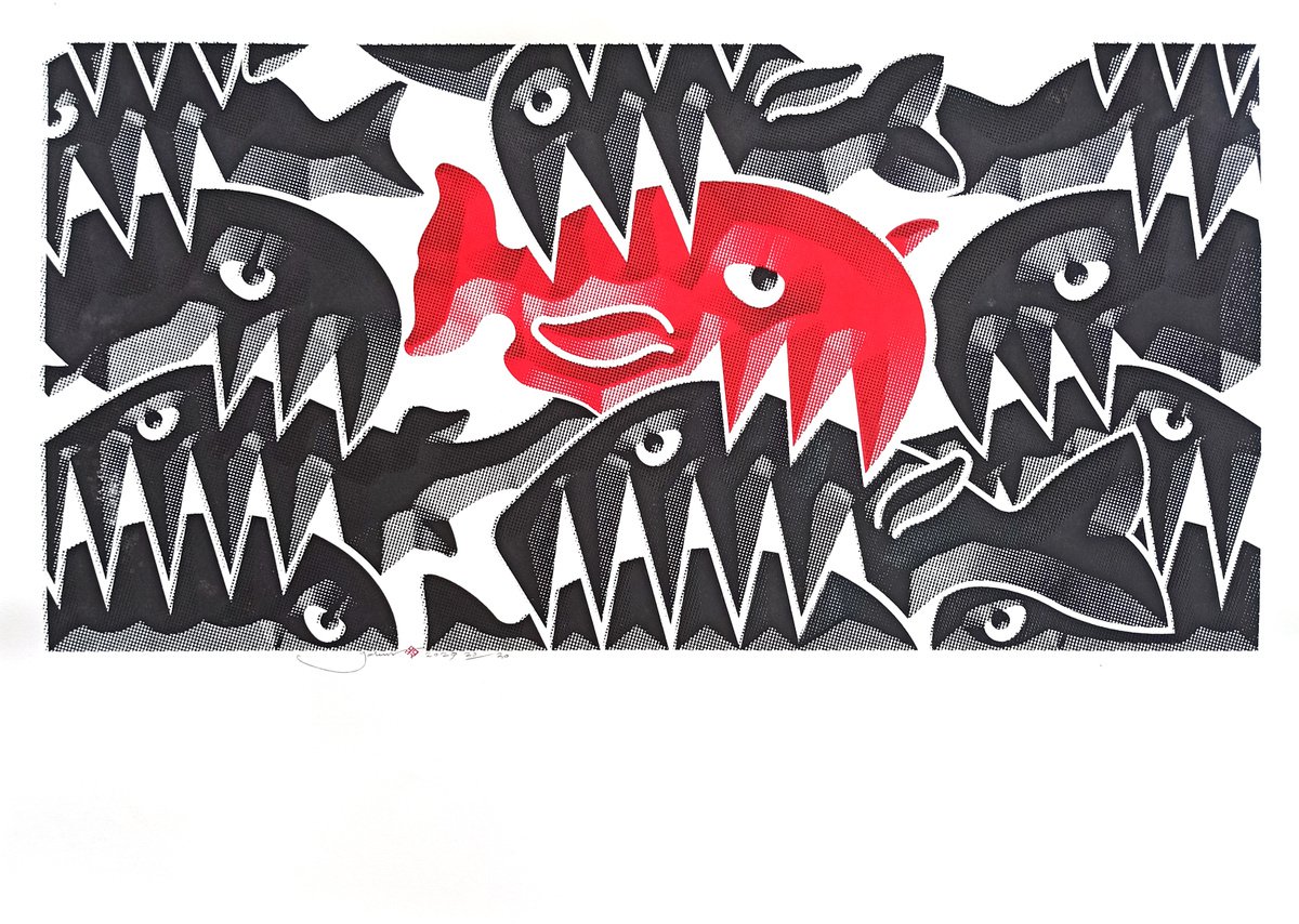 Graphic Screenprint , Everybody Same By Gokhan Okur, 28 X 20, Artwork For Sale On Artfinder