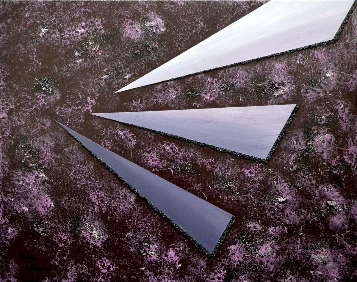 Geometric Abstract Acrylic Painting By Thierry Vobmann. Abstract ., 20 X 16", Pensee Fugitive, Original Artwork