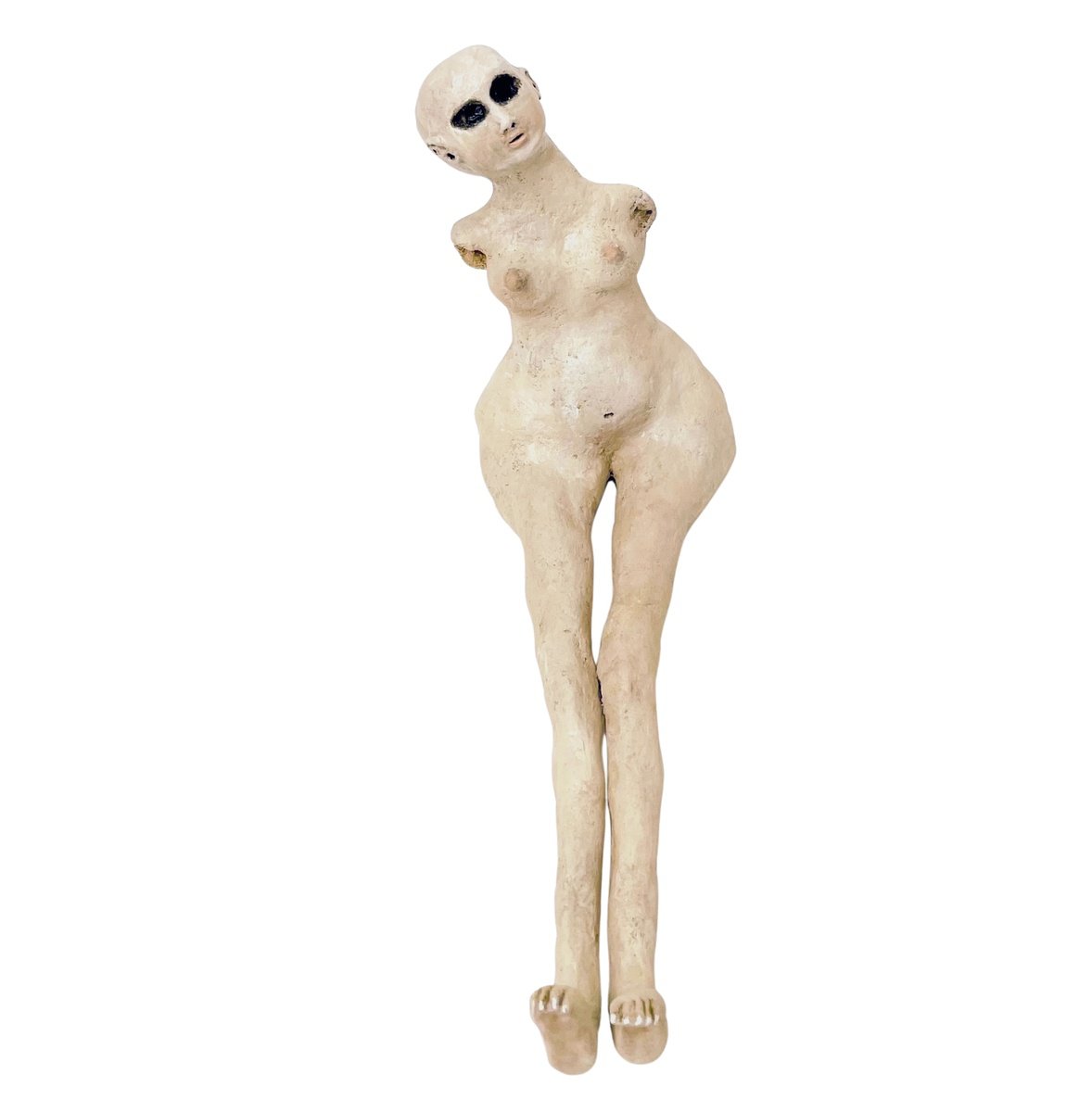 Expressive Portrait Wood Sculpture By Eleanor Gabriel, 3 X 5, Reconstruction, Original Artwork