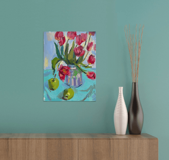 Still life with tulips
