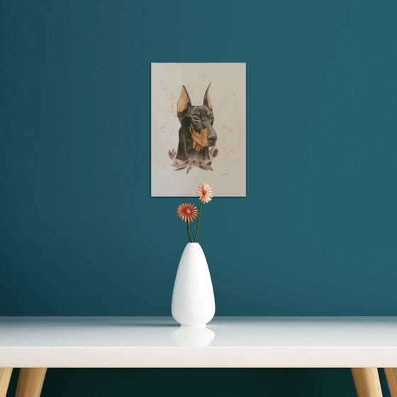 Doberman painting