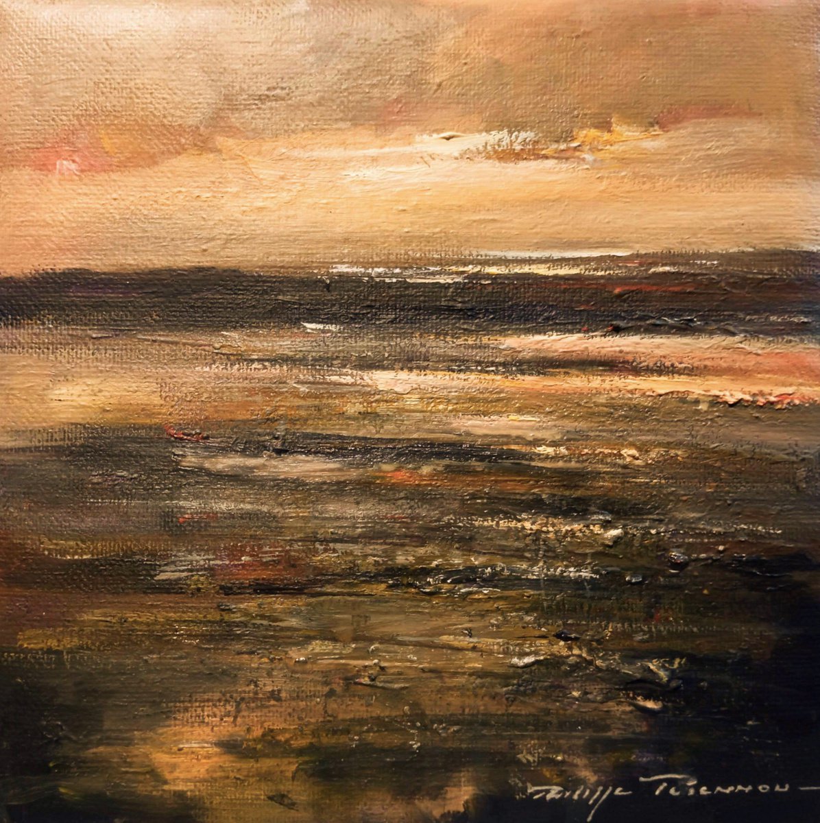 Lever de soleil sur le Men-Du A Carnac , ref 2222 by Philippe PERENNOU