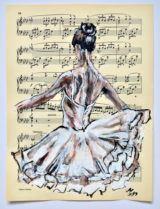 Ballerina XVII - Vintage Music Page, GIFT idea