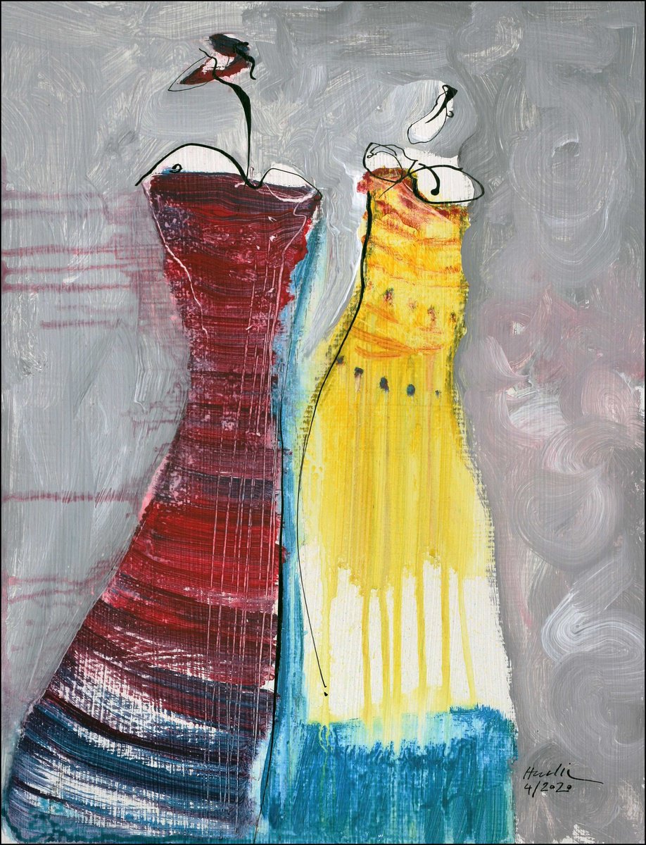 Portrait Acrylic Painting By Jiri Havlik, 12 X 15, Before Dancing, Original Artwork