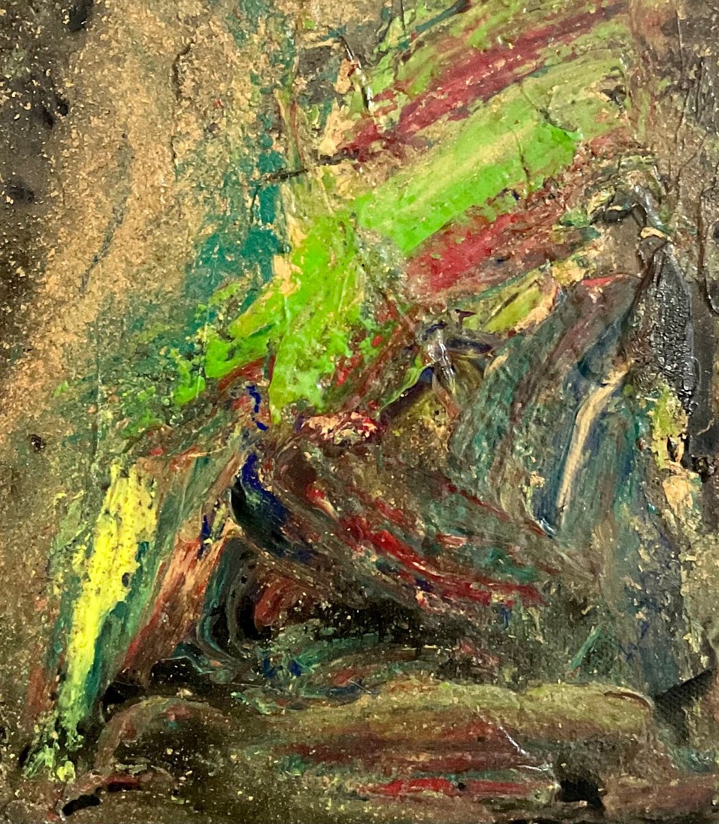 Organic Abstract Oil Painting By Vera Klimova, 10 X 12", Birth Of Star, Original Artwork