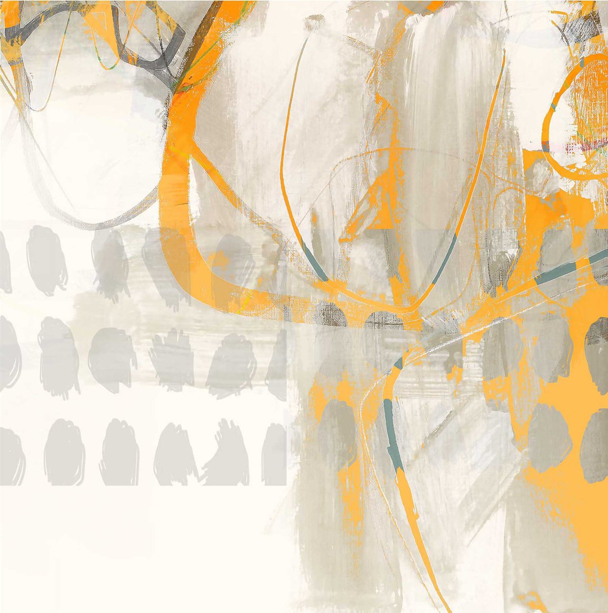 Expressive Abstract Giclee Print By Adrian Bradbury, 17 X 17, Shore 3, Original Artwork