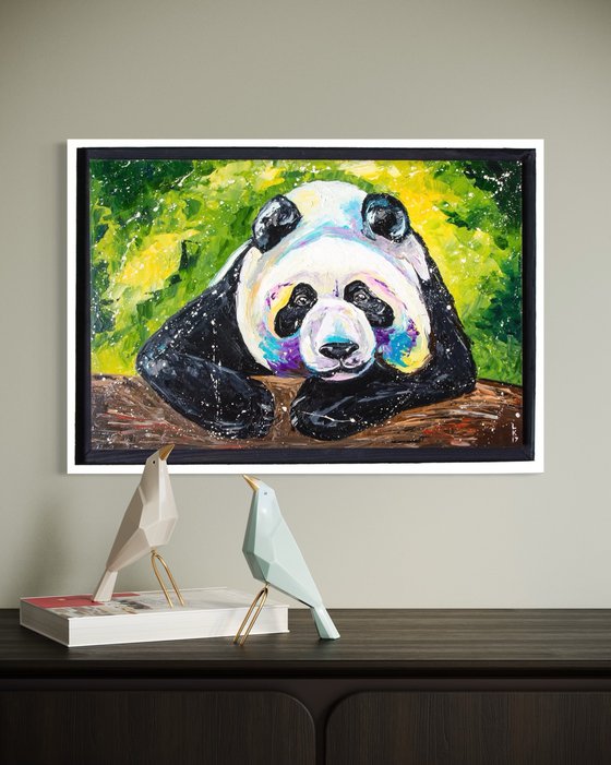 PANDA ( FRAMED 26''X19'' )