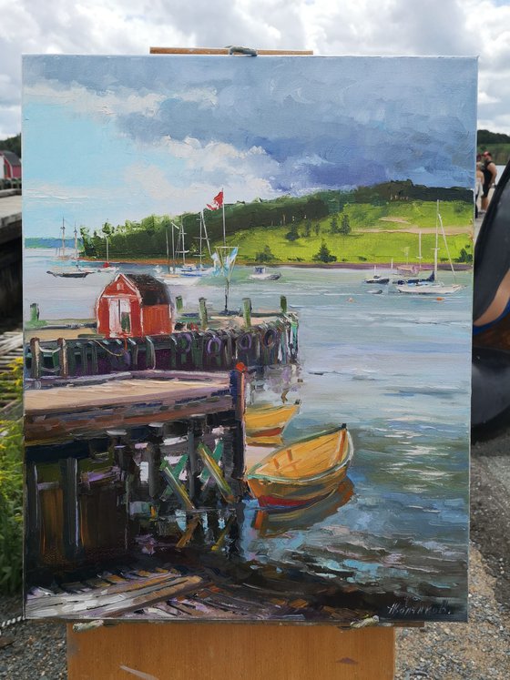 Lunenburg bay, plein air (16x20x0.7")