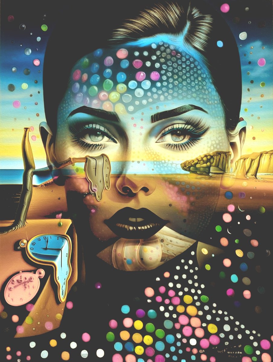 Surrealistic Acrylic Painting , Beyond Time By Sanja Jancic, 35 X 46, Artwork For Sale On Artfinder