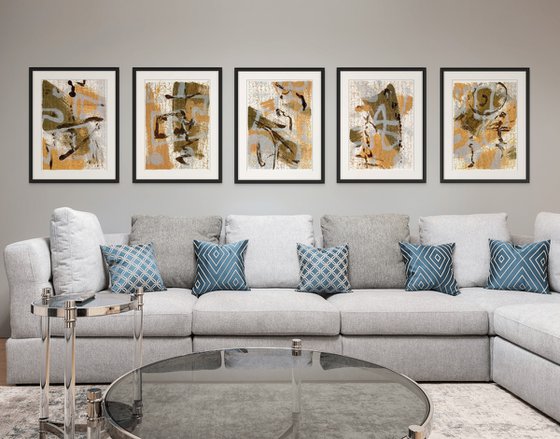 Ochre monochrome abstraction