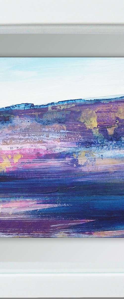 Framed ready to hang original abstract - abstract landscape #18 by Carolynne Coulson