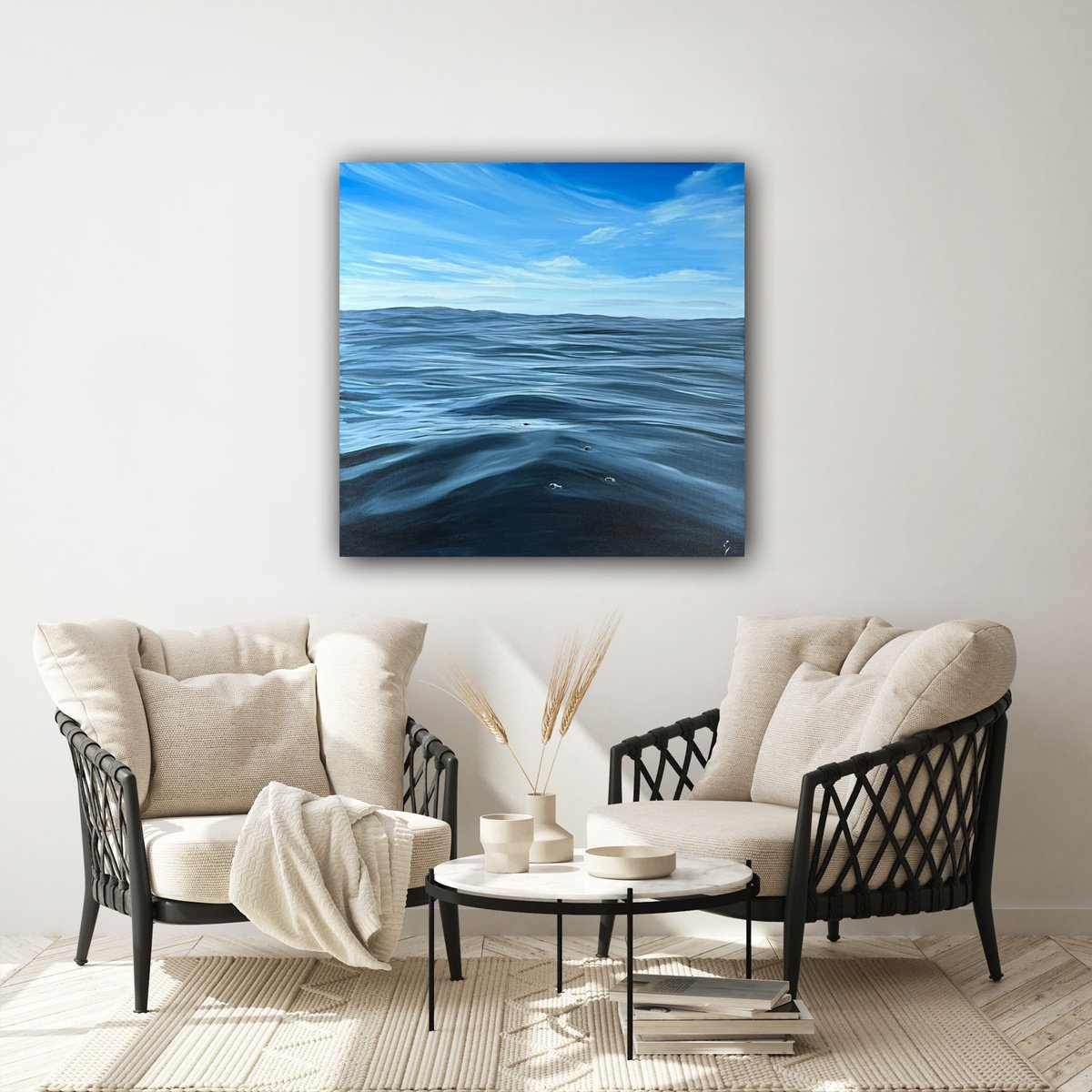 Photorealistic Landscape Oil Painting By Eva Volf, 36 X 36, Embrace, Original Artwork