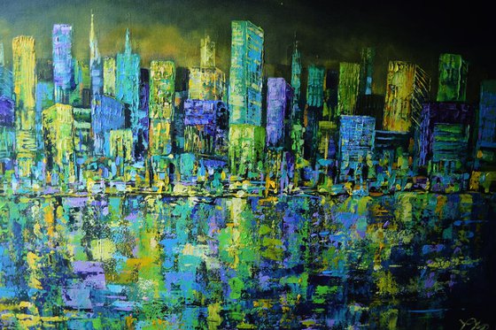 City on the Edge no2 l LARGE ABSTRACT PAINTING