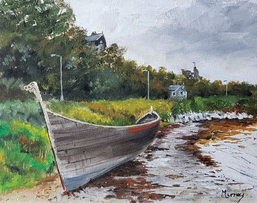 Long Boat Tarbert Argyll & Bute Scottish Landscape Painting by Stephen Murray