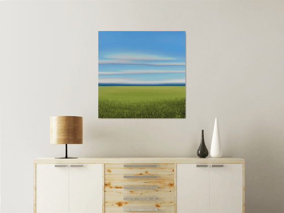 Verdant Field - Blue Sky Landscape