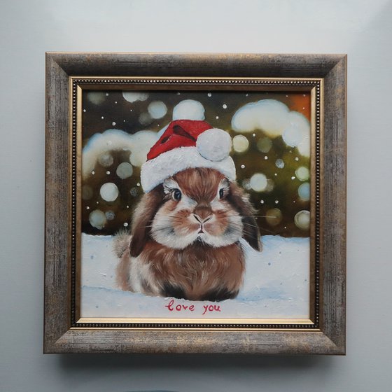 Christmas Bunny Painting