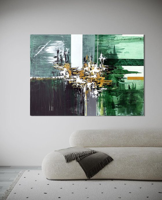 Emerald and Ochre Abstraction