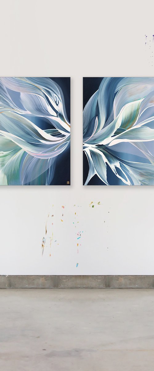 Liquid Flame Diptych by Novi Lim