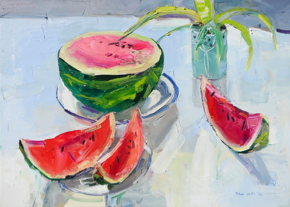 Impressionistic Landscape Oil Painting By Yehor Dulin, 28 X 20", Summer, Original Artwork