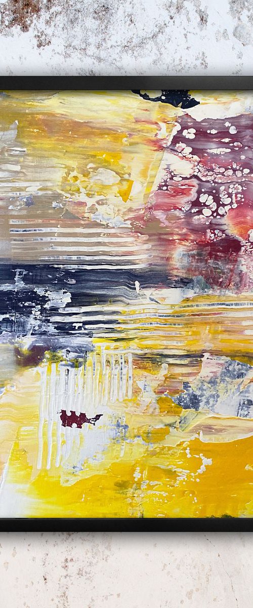 "What Do You Want Me To Do About It?" - Original PMS Abstract Acrylic Painting On Wood, Framed - 26" x 26" by Preston M. Smith (PMS)